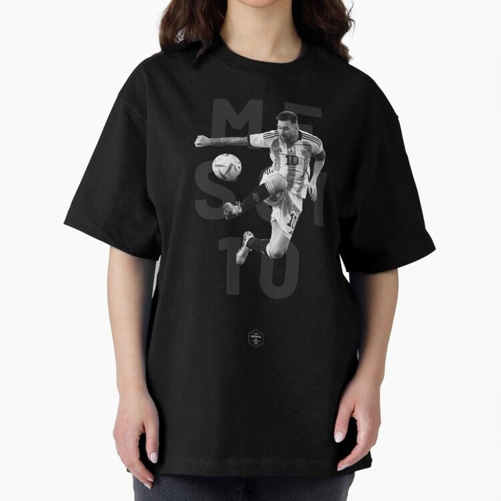 Lionel Messi Oversized T-Shirt Celebrate Golden Goal Energy in Global Football Passion for FIFA World Cup 2026 Group Stage, Filled with Messi and Cristiano Ronaldo, Argentina, France and Brazil, Tournament Hype, Historic Matchups, Family Viewing