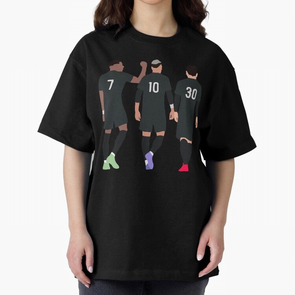 Messi Neymar France Football Players Trio Mmn #y79 Oversized T-Shirt Capture the FIFA World Cup 2026 USA Canada Mexico Journey through Cristiano Ronaldo Highlights, Argentina and Brazil Pride, Stadium Memories, Football Loyalty, International