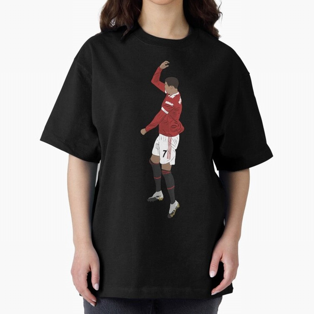 Cristiano Ronaldo Pirouette Siuuuu Goal Celebration Oversized T-Shirt Join FIFA World Cup 2026 Group Stage Spirit, Driven by Portugal, Spain and Germany, Mbappe, Stadium Memories, Football Loyalty, International Chants and Championship Tradition;