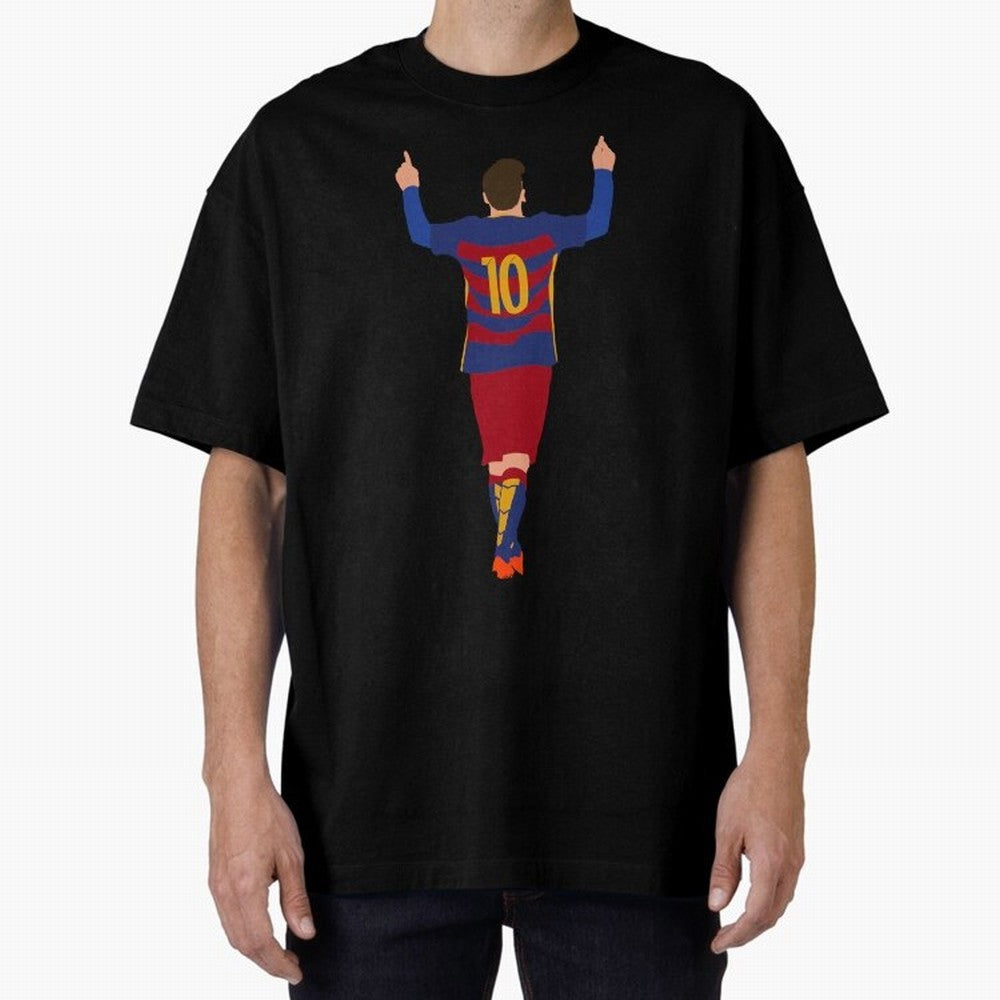 Lionel Messi - Fc Barcelona #s14 Oversized T-Shirt Capture Match Day Hype around FIFA World Cup 2026, Cristiano Ronaldo, Haaland and CR7, Argentina and Brazil, Retro Football Energy, Iconic Rivalries, Trophy Chase Drama and Stadium Atmosphere;