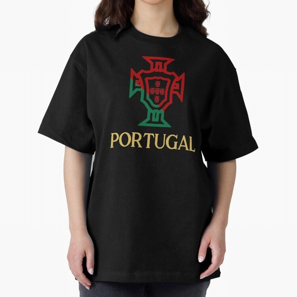 Portugal Tuga D Gold Oversized T-Shirt Represent Football Lovers during Match Day Hype around FIFA World Cup 2026 Group Stage, Haaland, Brazil, Portugal and Argentina, Game Day Rituals, Football Legends, Country Pride and the Road to the Final;