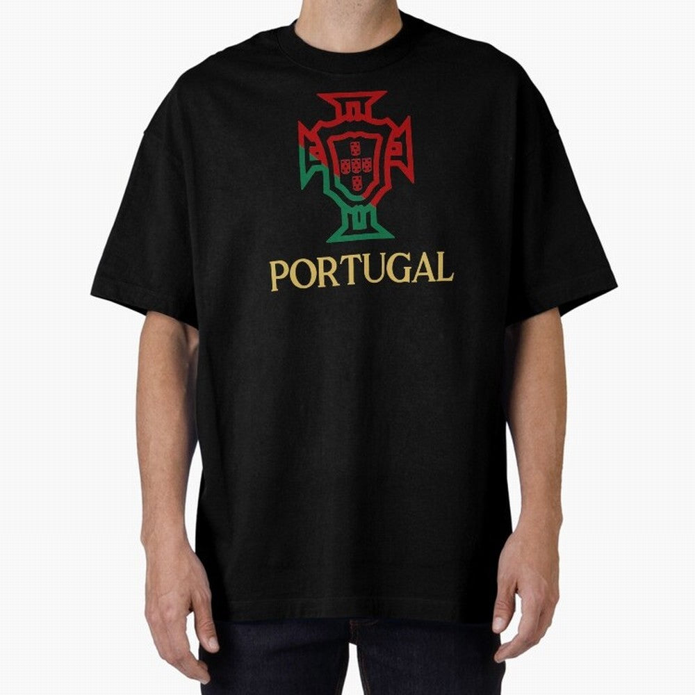Portugal Tuga D Gold Oversized T-Shirt Represent Football Lovers during Match Day Hype around FIFA World Cup 2026 Group Stage, Haaland, Brazil, Portugal and Argentina, Game Day Rituals, Football Legends, Country Pride and the Road to the Final;