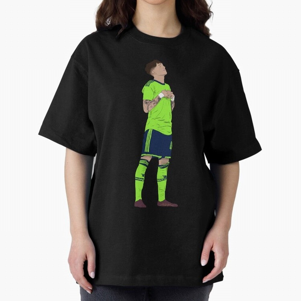 Alejandro Garnacho Ronaldo Peace Goal Celebration Oversized T-Shirt Show Support during FIFA World Cup 2026 USA Canada Mexico Spirit, Filled with Argentina, France and Brazil, CR7 and Messi, Soccer Culture, Superstar Moments, National Team Dreams