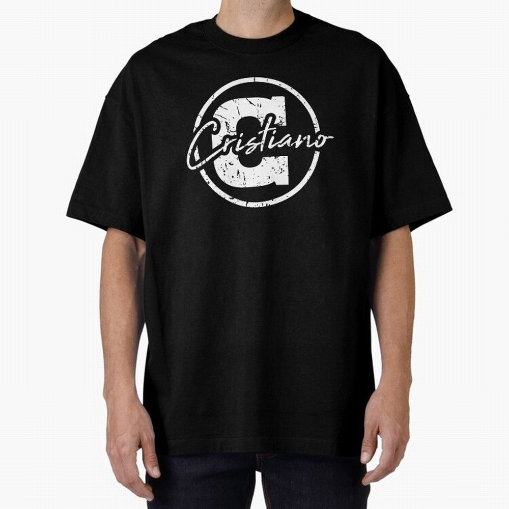 Cristiano Emblem Oversized T-Shirt Bring Retro Soccer Energy to Match Day Hype around FIFA World Cup 2026 USA Canada Mexico, Mbappe, France, Sports Nostalgia, International Competition, Famous Players and Unforgettable Victories; Created for Match