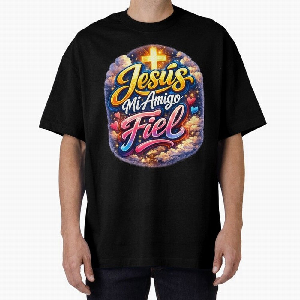 Jesus my faithful friend Oversized T-Shirt Fuel the Hype around FIFA World Cup 2026 Spirit, Centered on Spain and Netherlands, CR7 and Messi, Stadium Memories, Football Loyalty, International Chants and Championship Tradition; Ideal for Fans Who