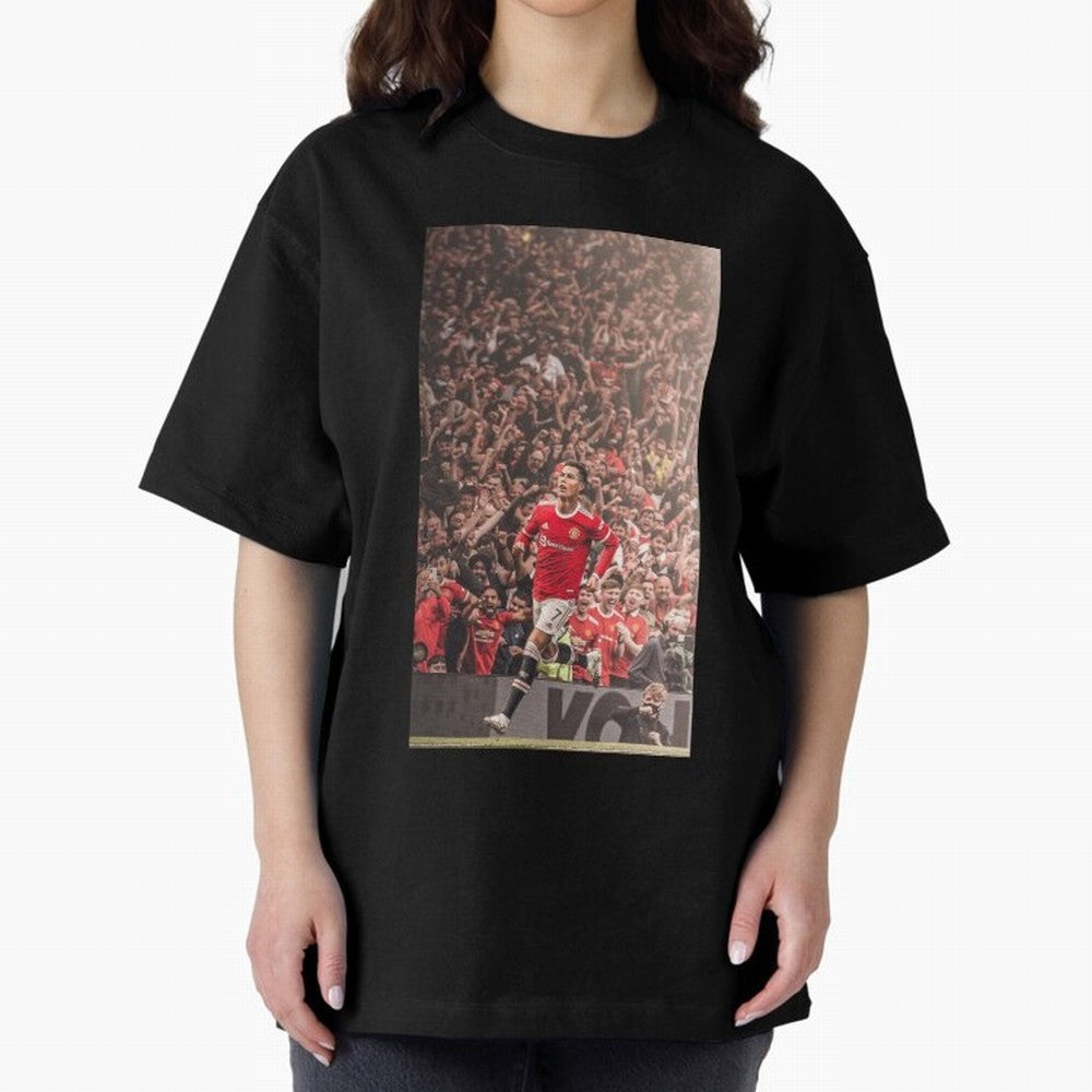 cristiano Oversized T-Shirt Relive FIFA World Cup 2026 Connected to Messi, CR7 and Mbappe, France and Portugal Energy, Champion Mindset, Group Stage Buzz, Knockout Tension and Passionate Fan Culture; Ideal for Football Dads, Football Moms, Friends,