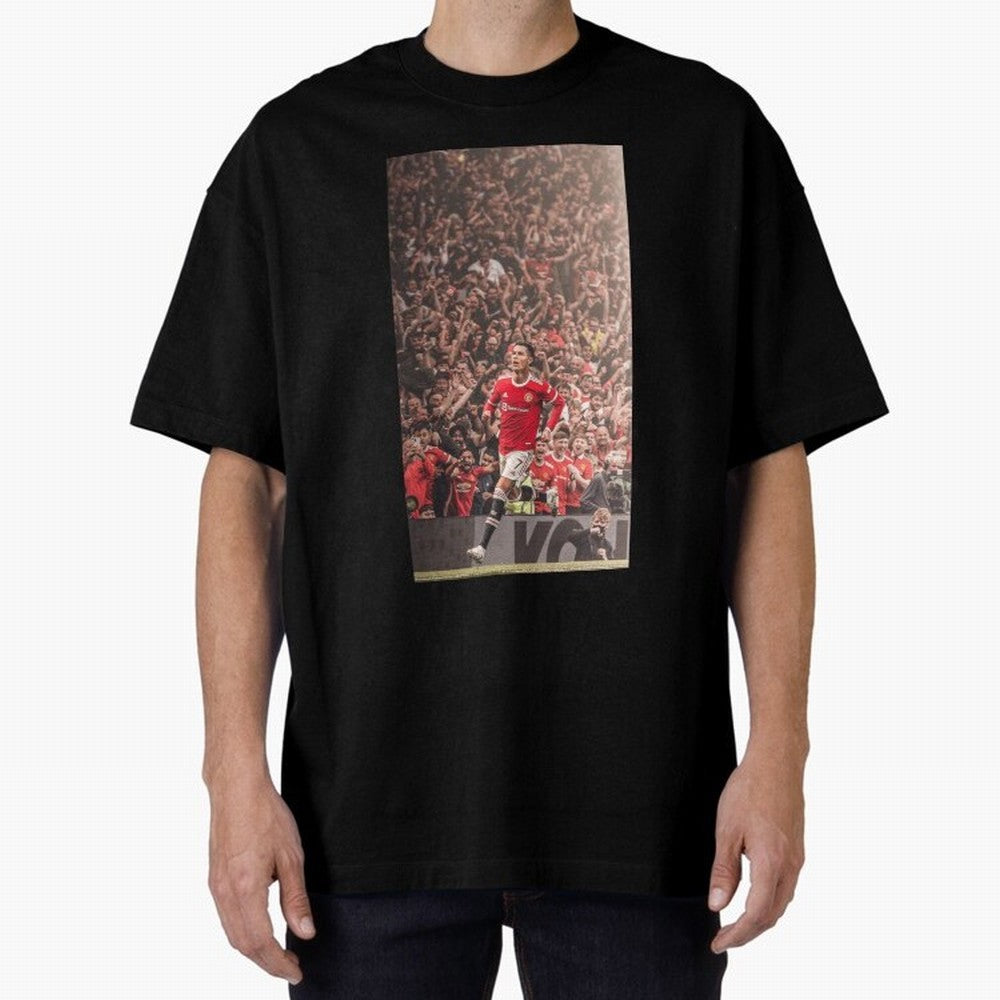 cristiano Oversized T-Shirt Relive FIFA World Cup 2026 Connected to Messi, CR7 and Mbappe, France and Portugal Energy, Champion Mindset, Group Stage Buzz, Knockout Tension and Passionate Fan Culture; Ideal for Football Dads, Football Moms, Friends,