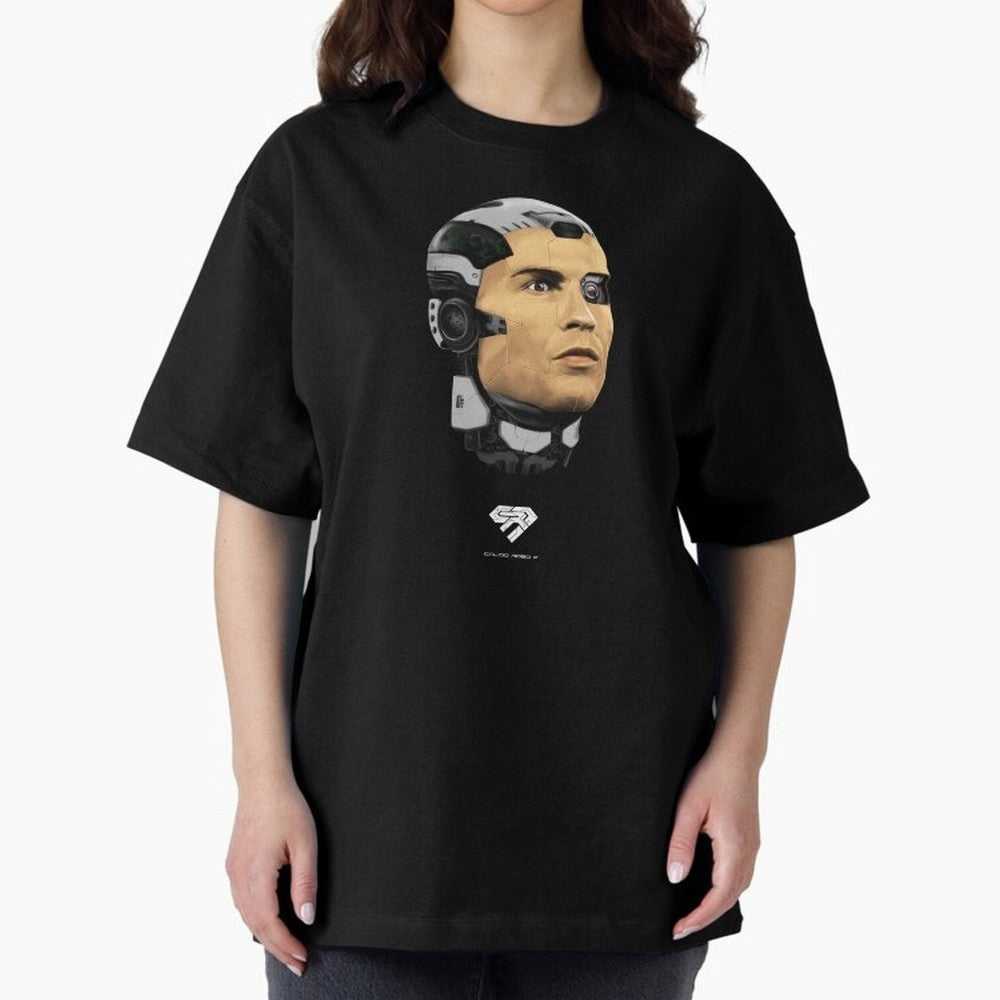 Calcio Robo 7 Oversized T-Shirt Bring Retro Soccer Energy to Global Football Passion for FIFA World Cup 2026 USA Canada Mexico, Filled with Cristiano Ronaldo, Haaland and CR7, France, Vintage Soccer Flavor, Modern Football Stars, National Flags and