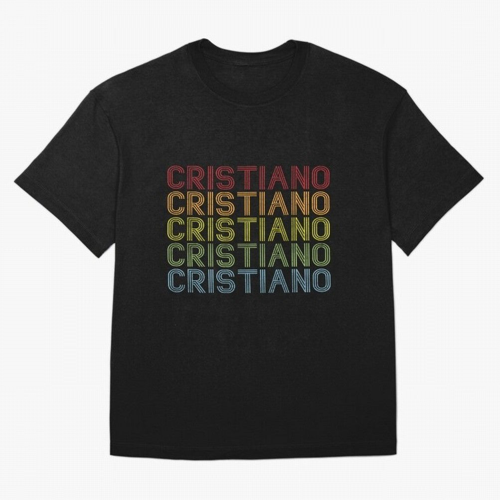 Cristiano Name T Shirt - Cristiano Vintage Retro Cristiano Name Gift Item Tee Oversized T-Shirt Show Your Love for Global Football Passion for FIFA World Cup 2026 Group Stage, Celebrating CR7 and Messi, Brazil, Fan Favorite Moments, National Team