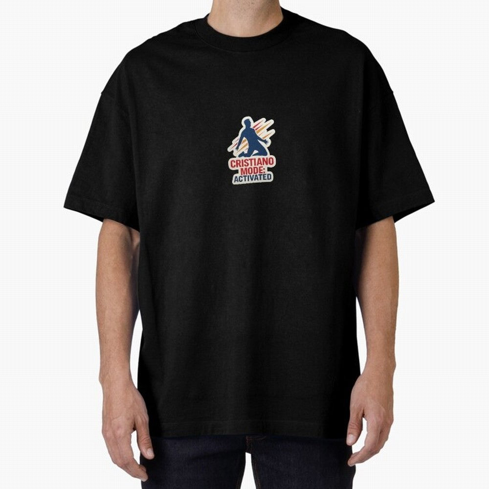 Cristiano Mode: Activated v2 Oversized T-Shirt Spotlight Global Football Passion for FIFA World Cup 2026 Group Stage, Featuring Haaland and Mbappe, Portugal, Spain and Germany, Football Passion, Legendary Performances, Festival Vibes and Supporter