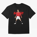 CR7 Siiiii!, Cristiano Ronaldo's trademark goal celebration Oversized T-Shirt Follow the Road to Global Football Passion for FIFA World Cup 2026 Group Stage, Capturing Mbappe, Argentina and Brazil, Vintage Soccer Flavor, Modern Football Stars,