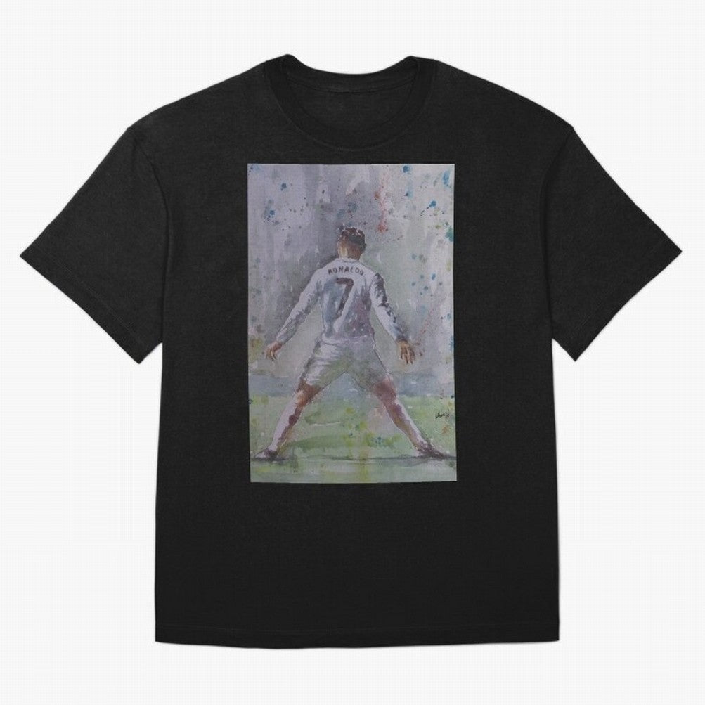 Cristiano Ronaldo - Portrait 2 Oversized T-Shirt Keep Football History Alive during Global Football Passion for FIFA World Cup 2026, Celebrating Mbappe, Brazil, Portugal and Argentina, Supporter Pride, Iconic Celebrations, Legendary Names and