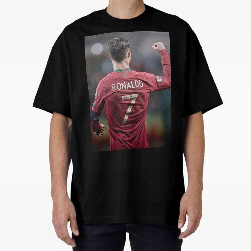 Cristiano Ronaldo CR7 Oversized T-Shirt Honor Football Greatness during Global Football Passion for FIFA World Cup 2026 Group Stage, Made for Haaland, Brazil, Football Festival Excitement, Trophy Ambitions, Country Rivalries and Star Player Buzz;