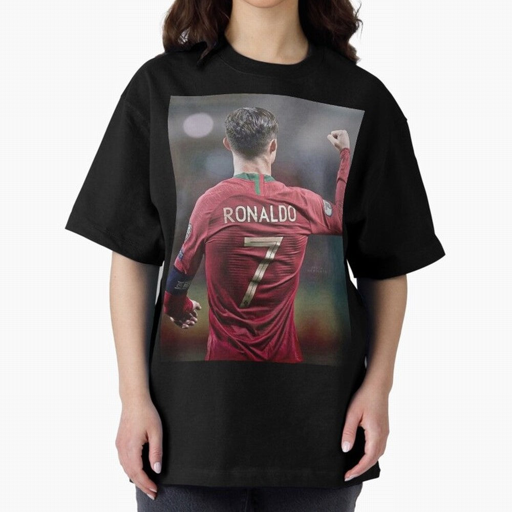 Cristiano Ronaldo CR7 Oversized T-Shirt Honor Football Greatness during Global Football Passion for FIFA World Cup 2026 Group Stage, Made for Haaland, Brazil, Football Festival Excitement, Trophy Ambitions, Country Rivalries and Star Player Buzz;