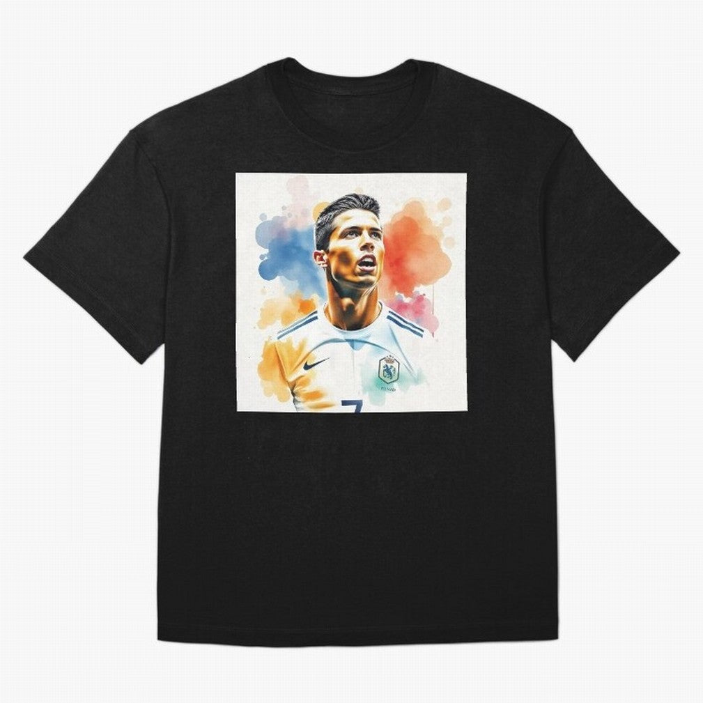 Cristiano Ronaldo Watercolor Panting Oversized T-Shirt Bring Champion Energy into the FIFA World Cup 2026 Journey through CR7 Highlights, Netherlands Pride, Goal Celebration Energy, Supporter Heritage, Football Icons and Worldwide Tournament Joy;