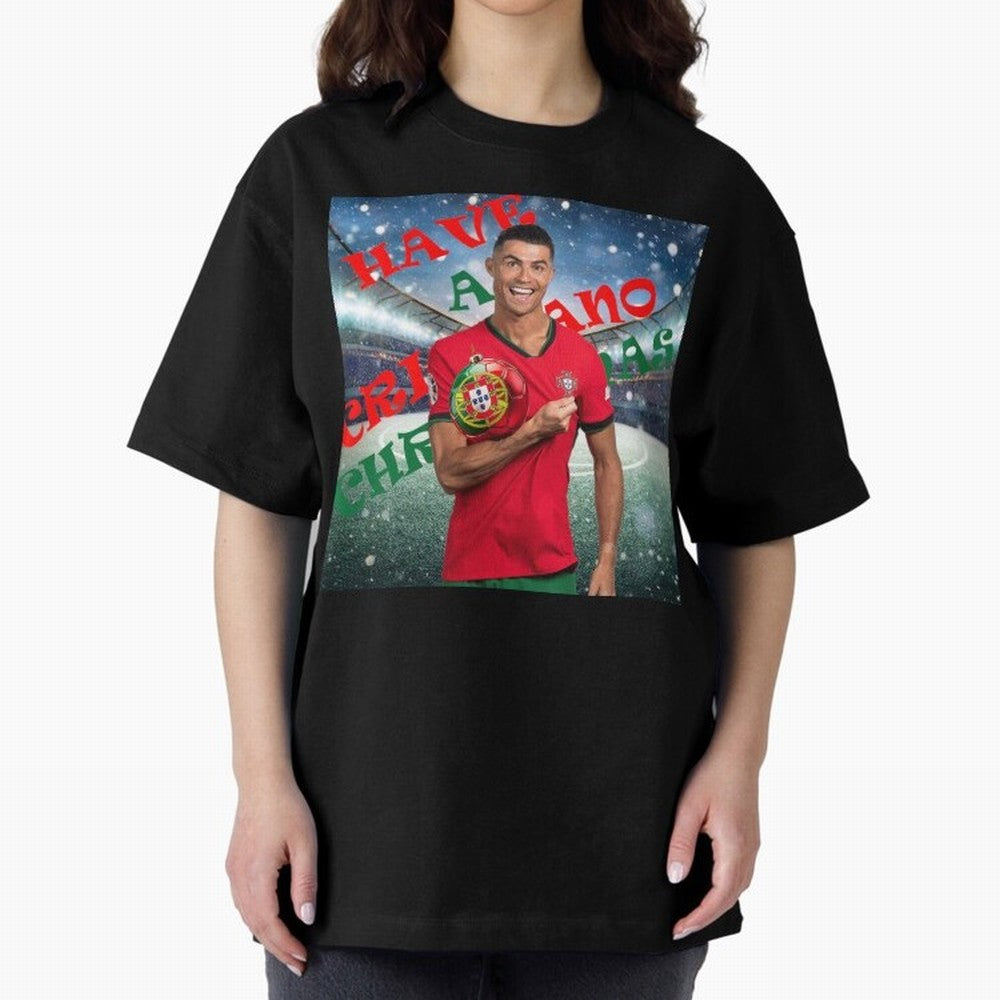 Have a Cristiano Christmas Oversized T-Shirt Stand with Global Football Passion for FIFA World Cup 2026, Built around Messi, CR7 and Mbappe, Brazil, Portugal and Argentina, Supporter Pride, Iconic Celebrations, Legendary Names and Global Match Day