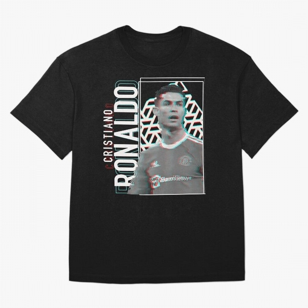 Cristiano Ronaldo Glith Effect Oversized T-Shirt Celebrate the Magic of Match Day Hype around FIFA World Cup 2026 USA Canada Mexico, Neymar, Haaland and Cristiano Ronaldo, England and Germany, Tournament Hype, Historic Matchups, Family Viewing