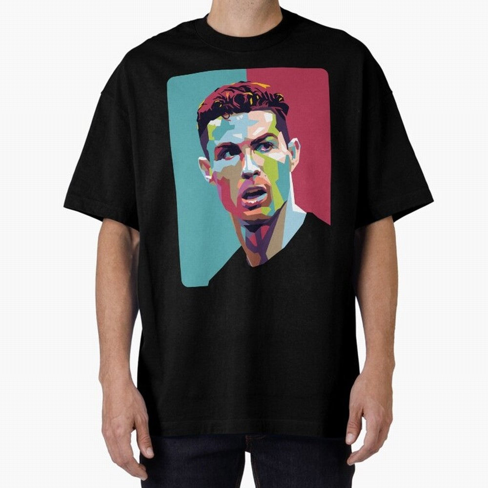 Cristiano Ronaldo 7 Pop Art Portrait Oversized T-Shirt Stand Proud for the FIFA World Cup 2026 Journey through Messi, CR7 and Mbappe Highlights, Brazil Pride, Game Day Rituals, Football Legends, Country Pride and the Road to the Final; Made for Die