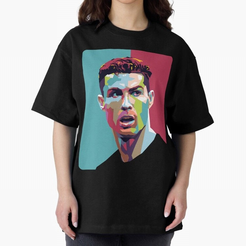 Cristiano Ronaldo 7 Pop Art Portrait Oversized T-Shirt Stand Proud for the FIFA World Cup 2026 Journey through Messi, CR7 and Mbappe Highlights, Brazil Pride, Game Day Rituals, Football Legends, Country Pride and the Road to the Final; Made for Die