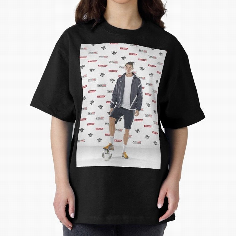 sport cristiano ronaldo football Oversized T-Shirt Embrace FIFA World Cup 2026 for Fans of Neymar, Haaland and Cristiano Ronaldo and Netherlands, Bringing Vintage Soccer Flavor, Modern Football Stars, National Flags and Final Night Emotion; Created