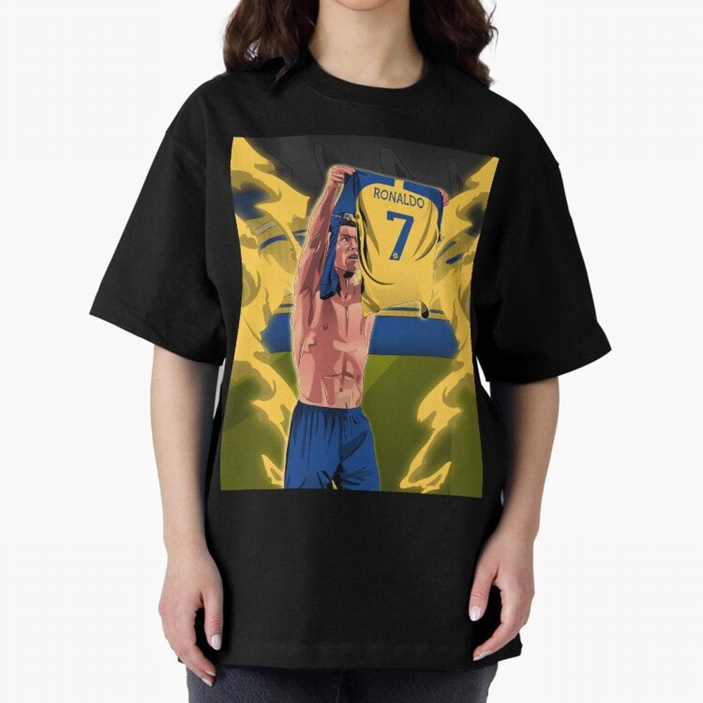 aksi copot kaos selebrasi Oversized T-Shirt Celebrate the Magic of FIFA World Cup 2026 USA Canada Mexico Celebrating Haaland and Mbappe, Brazil, Portugal and Argentina Energy, Goal Celebration Energy, Supporter Heritage, Football Icons and