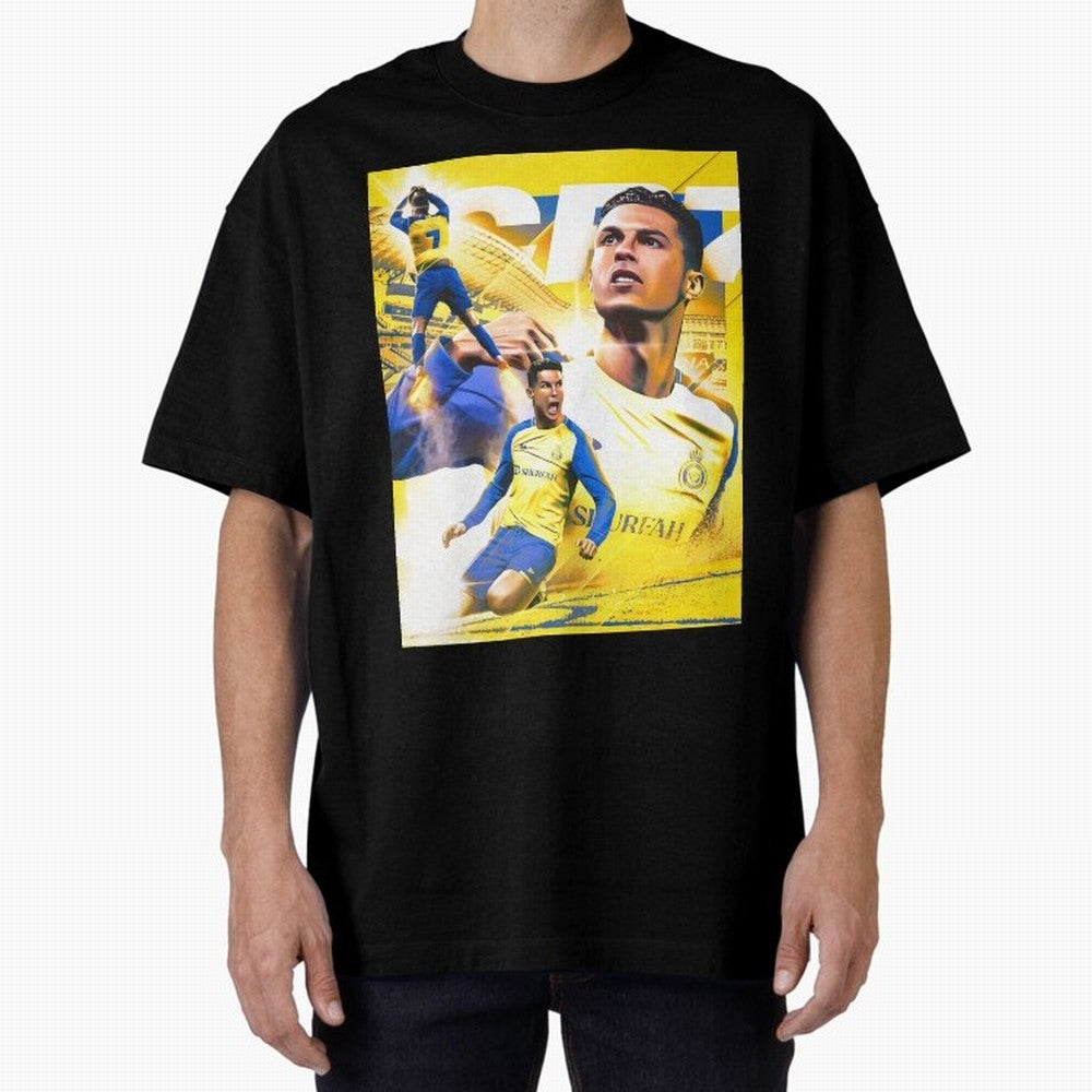 Cr7 Al Nassr Oversized T-Shirt Honor Champions and Dreams in the FIFA World Cup 2026 Group Stage Journey through Cristiano Ronaldo Highlights, France and Portugal Pride, Championship Spirit, Famous Goals, Roaring Crowds and International Football