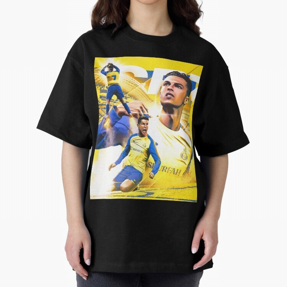 Cr7 Al Nassr Oversized T-Shirt Honor Champions and Dreams in the FIFA World Cup 2026 Group Stage Journey through Cristiano Ronaldo Highlights, France and Portugal Pride, Championship Spirit, Famous Goals, Roaring Crowds and International Football