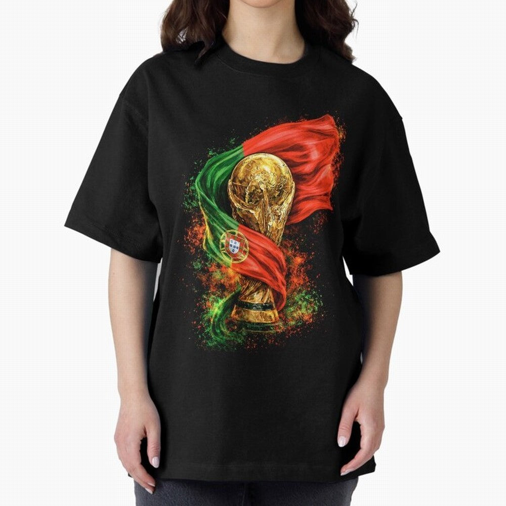 Portugal Football National Pride Oversized T-Shirt Bring Match Day Fire to Global Football Passion for FIFA World Cup 2026 Group Stage, Highlighting Neymar, England and Germany, Football Festival Excitement, Trophy Ambitions, Country Rivalries and