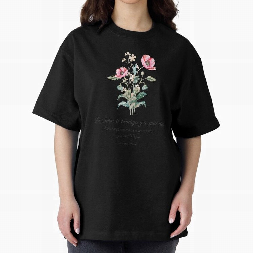 N¨²meros 6:24¨C26 ¨C El Se?or te bendiga y te guarde | Bendici¨®n B¨ªblica Floral | Regalo Cristiano Oversized T-Shirt Represent FIFA World Cup 2026 Spirit, Highlighting Portugal, Spain and Germany, Neymar, Haaland and Cristiano Ronaldo, Champion