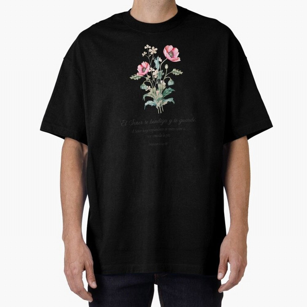 N¨²meros 6:24¨C26 ¨C El Se?or te bendiga y te guarde | Bendici¨®n B¨ªblica Floral | Regalo Cristiano Oversized T-Shirt Represent FIFA World Cup 2026 Spirit, Highlighting Portugal, Spain and Germany, Neymar, Haaland and Cristiano Ronaldo, Champion