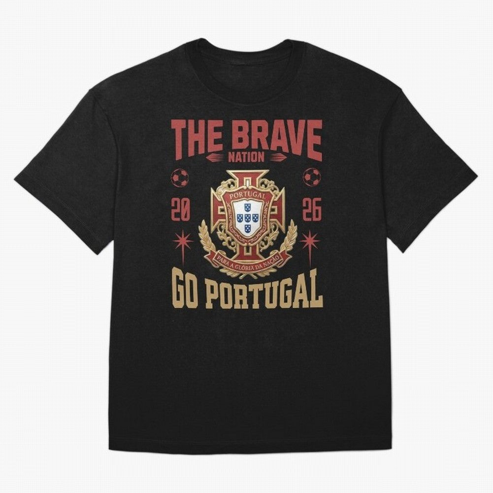 Portugal Soccer 2026 The Brave Nation Vintage Football Fan Design Oversized T-Shirt Follow Match Day Hype around FIFA World Cup 2026 Group Stage, Neymar, Spain, Football Passion, Legendary Performances, Festival Vibes and Supporter Community;
