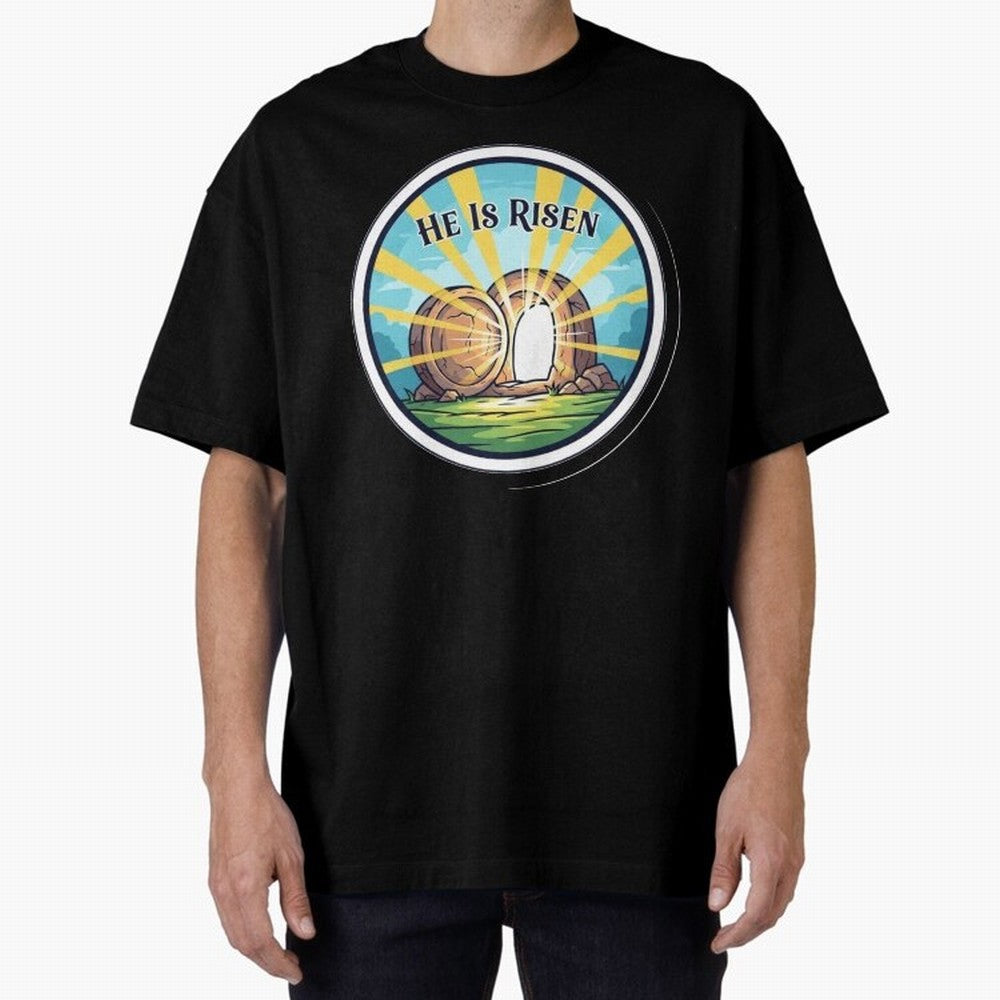 He Is Risen Indeed Easter Faith Sticker Oversized T-Shirt Stand with the FIFA World Cup 2026 USA Canada Mexico Journey through Messi Highlights, Argentina and Brazil Pride, Football Festival Excitement, Trophy Ambitions, Country Rivalries and Star