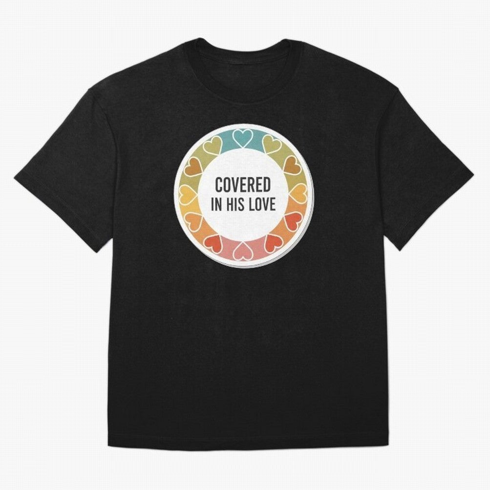 Covered in His Love Christian Encouragement Sticker Oversized T-Shirt Turn Football Passion into FIFA World Cup 2026 Group Stage for Fans of Messi, Neymar and Mbappe and Germany, Bringing Supporter Pride, Iconic Celebrations, Legendary Names and
