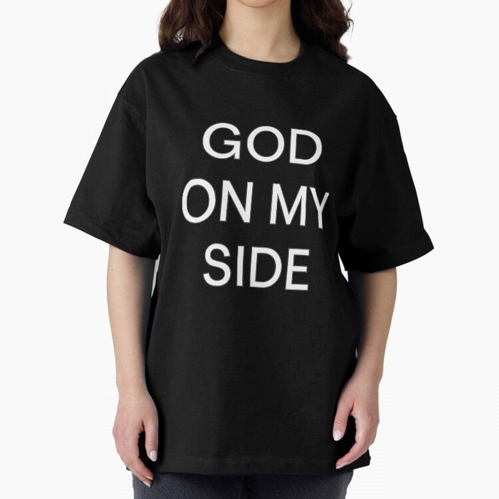 God On My Side - Minimalist Christian Outline Typography Oversized T-Shirt Make Every Match About the FIFA World Cup 2026 USA Canada Mexico Journey through Neymar, Haaland and Cristiano Ronaldo Highlights, Netherlands Pride, Supporter Pride, Iconic