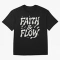 FAITH & FLOW - Liquid Chrome Typography - Urban Christian Oversized T-Shirt Refresh FIFA World Cup 2026 Group Stage for Fans of CR7 and Spain and Netherlands, Bringing Soccer Culture, Superstar Moments, National Team Dreams and Competitive Fire;