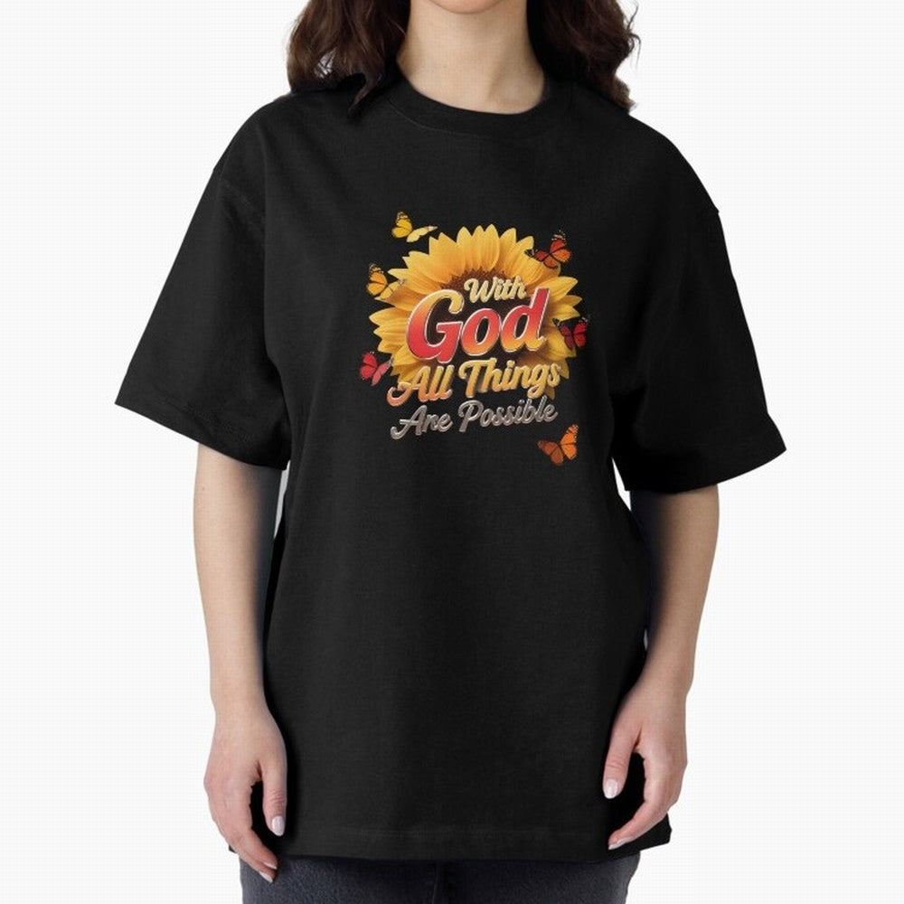 With God all things Are possible T shirt Oversized T-Shirt Remember FIFA World Cup 2026 for Fans of Haaland and Spain, Bringing Football History, Final Match Energy, Crowd Noise and Once in a Lifetime Moments; Perfect for Supporters Who Want Bold