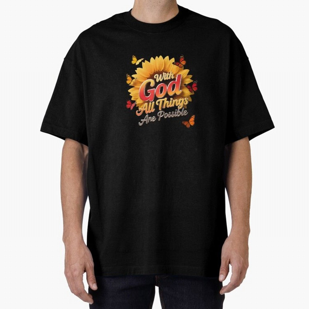 With God all things Are possible T shirt Oversized T-Shirt Remember FIFA World Cup 2026 for Fans of Haaland and Spain, Bringing Football History, Final Match Energy, Crowd Noise and Once in a Lifetime Moments; Perfect for Supporters Who Want Bold