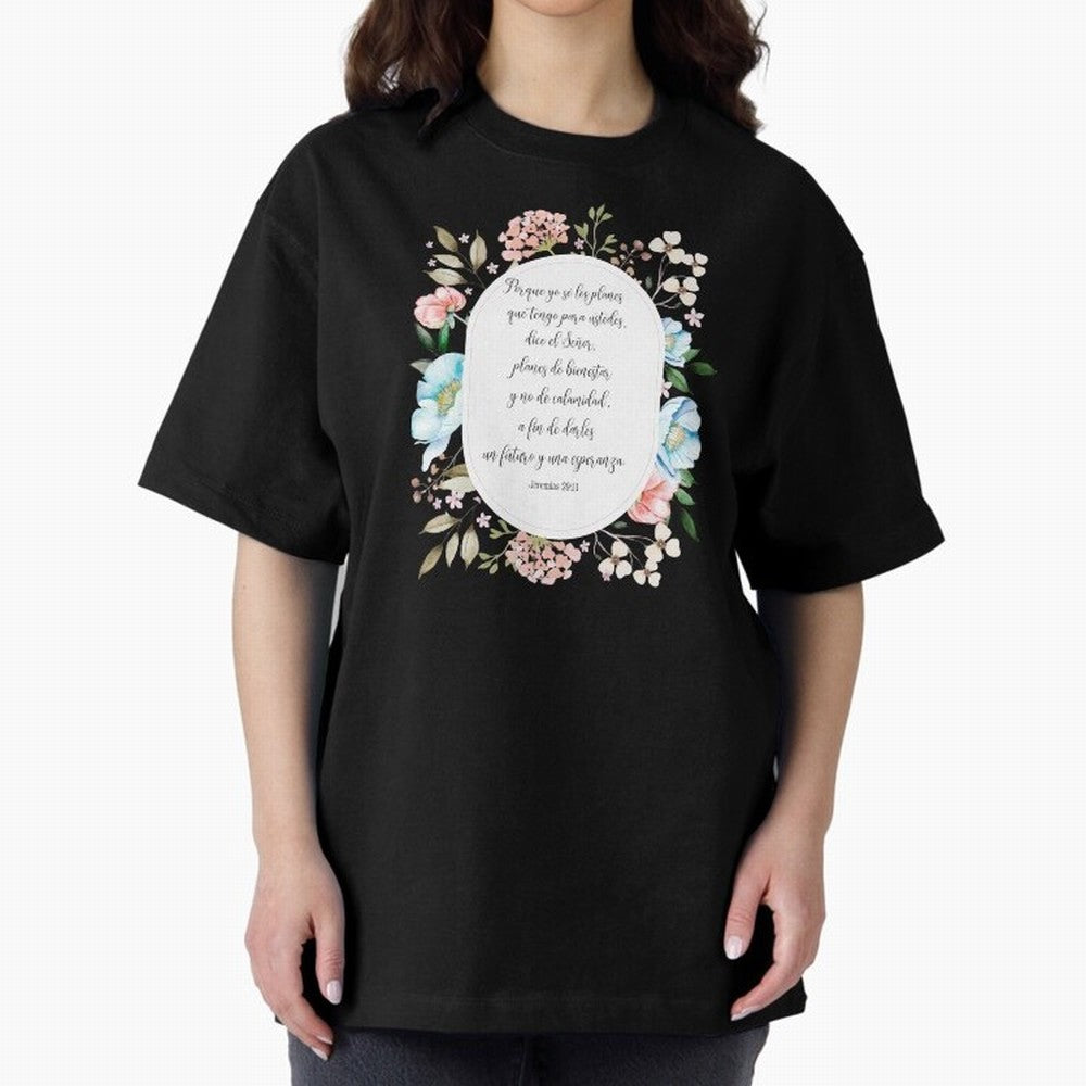 Jerem¨ªas 29:11 ¨C Planes de esperanza | Vers¨ªculo cristiano inspirador en espa?ol Oversized T-Shirt Celebrate the Magic of FIFA World Cup 2026 USA Canada Mexico for Fans of Mbappe and Neymar and Portugal, Spain and Germany, Bringing Worldwide Fan