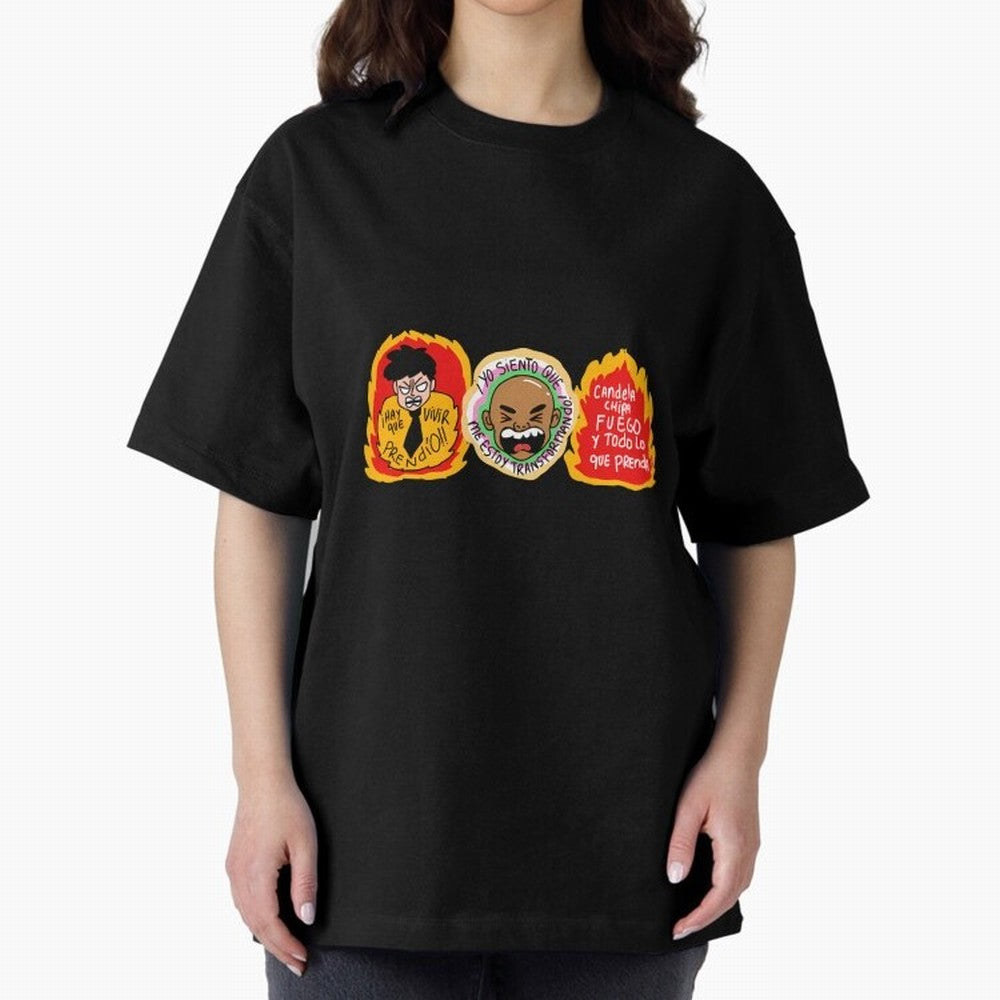 Hay Que Vivir Prendo Yo Siento Que Me Estoy Transformando Candela Chipa Fuego Y Todo Lo Que Prenda Oversized T-Shirt Support Your Favorite Stars during Match Day Hype around FIFA World Cup 2026, Messi, CR7 and Mbappe, Argentina, Fan Favorite