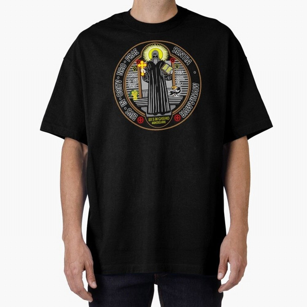 Medalla de San Benito Color Frontal Oversized T-Shirt Bring Trophy Dreams to FIFA World Cup 2026 USA Canada Mexico Featuring Messi and Cristiano Ronaldo, Netherlands Energy, Soccer Culture, Superstar Moments, National Team Dreams and Competitive