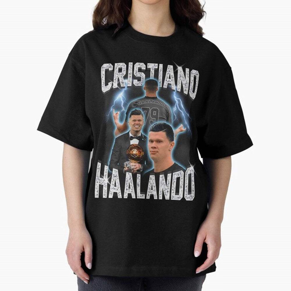 Cristiano Haalando Lightning Poster For Football Fans and Gift For Sports Lovers Oversized T-Shirt Join the Global Buzz around FIFA World Cup 2026 Group Stage Made for Messi and Cristiano Ronaldo, Brazil Energy, Stadium Chants, National Pride,
