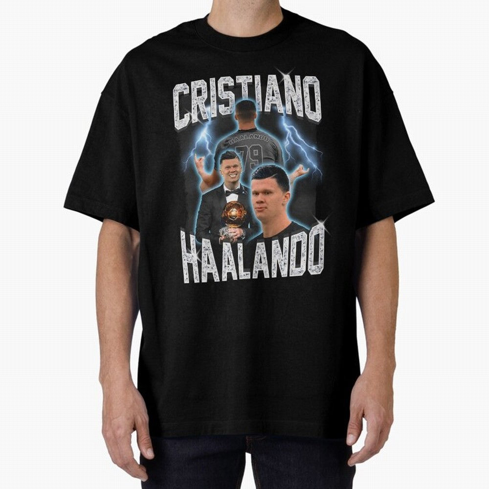 Cristiano Haalando Lightning Poster For Football Fans and Gift For Sports Lovers Oversized T-Shirt Join the Global Buzz around FIFA World Cup 2026 Group Stage Made for Messi and Cristiano Ronaldo, Brazil Energy, Stadium Chants, National Pride,