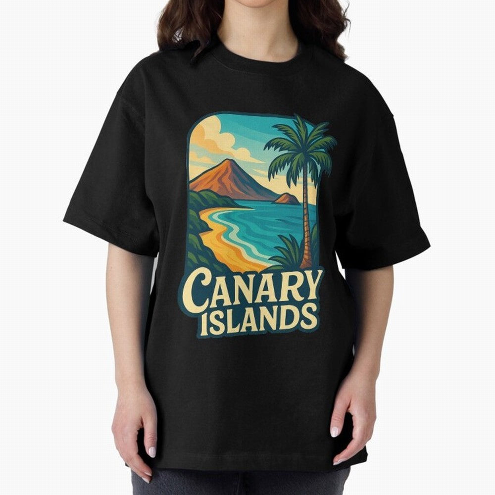 Tropical Shoreline of the Canary Islands Spain Oversized T-Shirt Bring Supporter Culture to Match Day Hype around FIFA World Cup 2026, Messi, Neymar and Mbappe, France and Portugal, Fan Favorite Moments, National Team Passion, Big Match Drama and