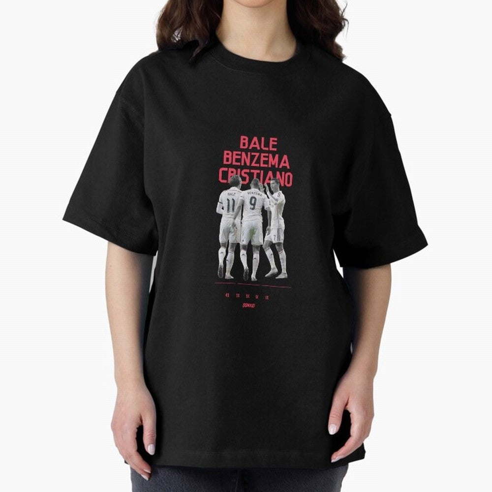 Real Madrid | Bale Benzema Cristiano Oversized T-Shirt Bring a Champion Mindset to FIFA World Cup 2026 Highlighting Cristiano Ronaldo, Haaland and CR7, Argentina and Brazil Energy, Vintage Soccer Flavor, Modern Football Stars, National Flags and