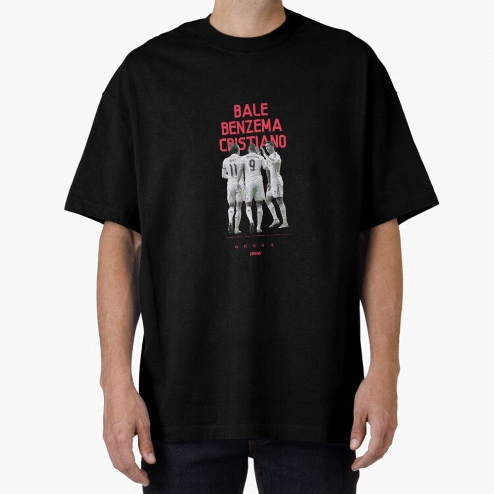 Real Madrid | Bale Benzema Cristiano Oversized T-Shirt Bring a Champion Mindset to FIFA World Cup 2026 Highlighting Cristiano Ronaldo, Haaland and CR7, Argentina and Brazil Energy, Vintage Soccer Flavor, Modern Football Stars, National Flags and