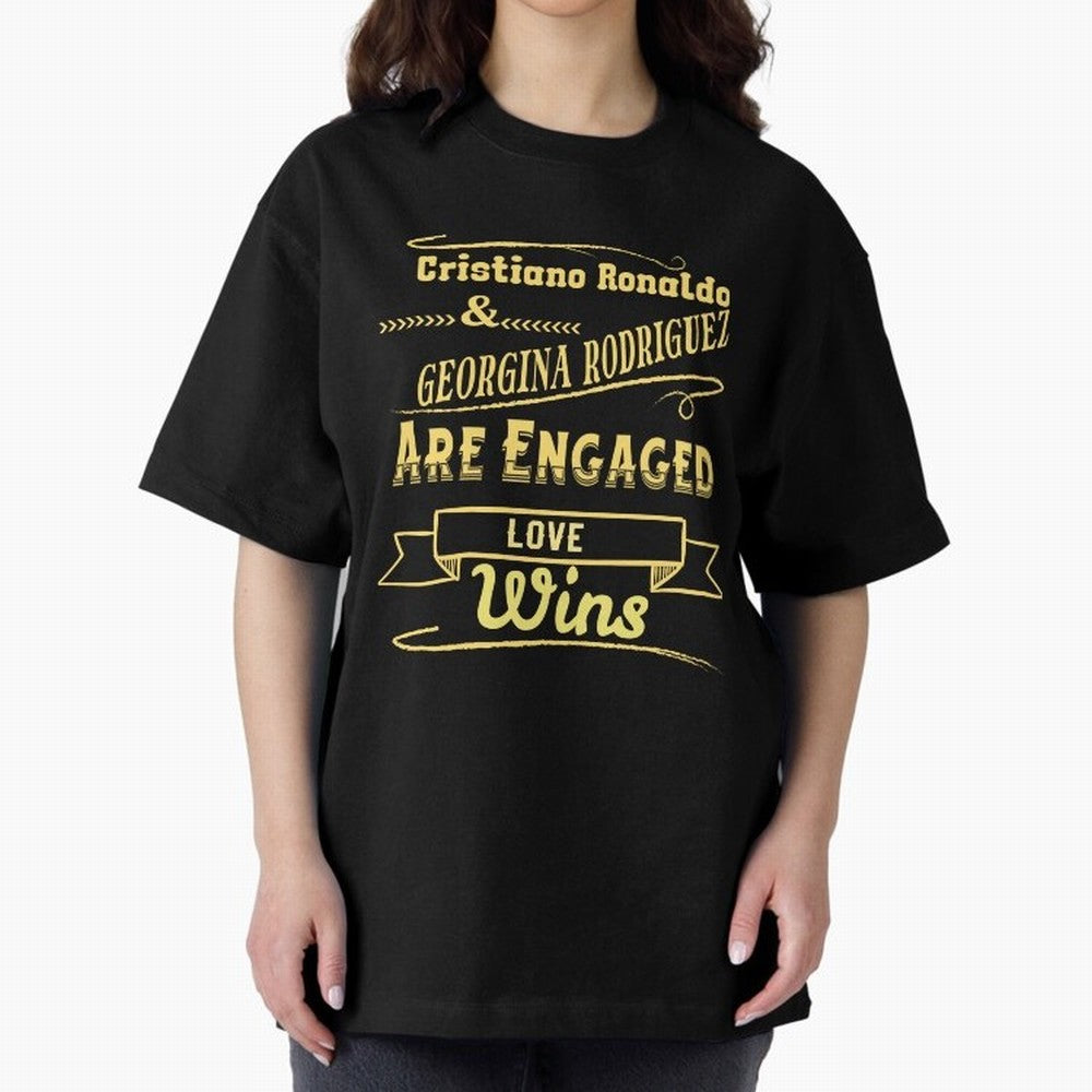 Cristiano & Georgina Engagement ¨C True Love Story Oversized T-Shirt Elevate Match Day Hype around FIFA World Cup 2026 USA Canada Mexico, CR7 and Messi, England, Fan Favorite Moments, National Team Passion, Big Match Drama and Soccer History; Built