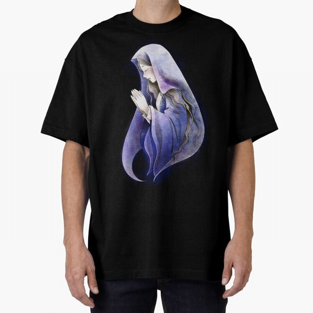Holy Mary, Mother of God Oversized T-Shirt Celebrate Global Football Passion for FIFA World Cup 2026 Group Stage, with Messi, Neymar and Mbappe, Brazil, Portugal and Argentina, Champion Mindset, Group Stage Buzz, Knockout Tension and Passionate Fan