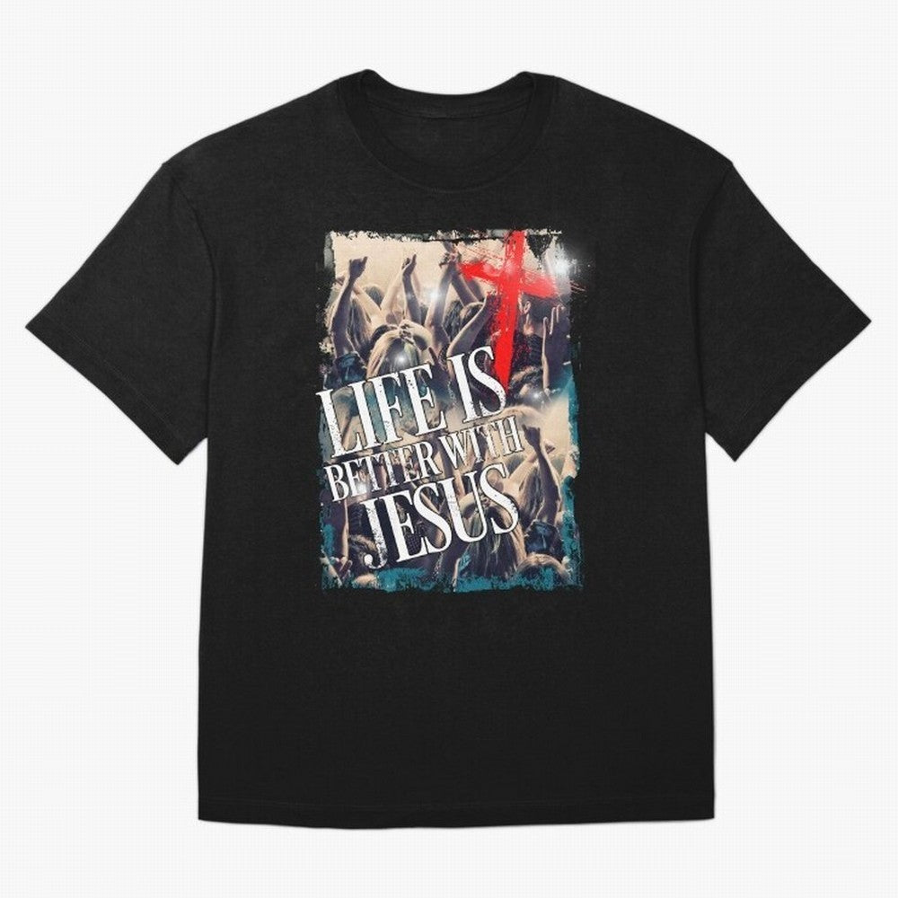 LIfe is Better with Jesus Oversized T-Shirt Join the Countdown to Match Day Hype around FIFA World Cup 2026 USA Canada Mexico, Haaland, England and Germany, Soccer Culture, Superstar Moments, National Team Dreams and Competitive Fire; Ideal for