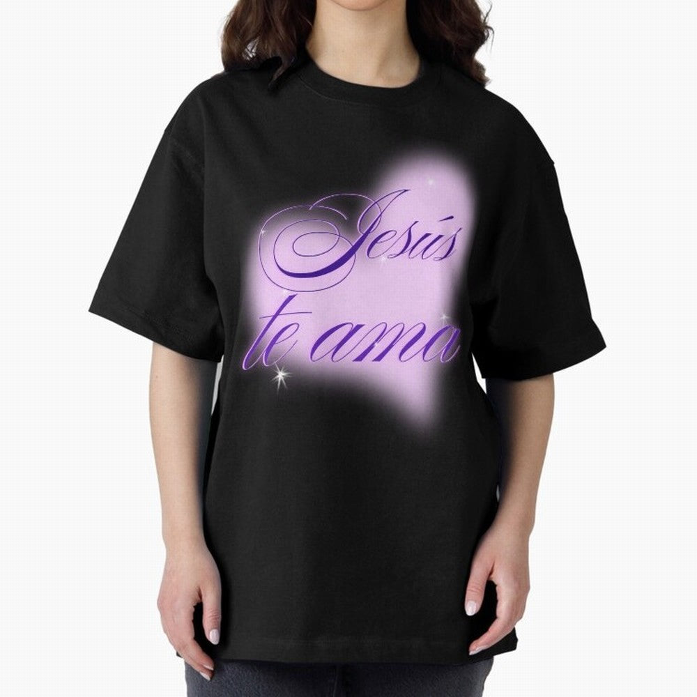 Spanish, Jesus Loves You, Jes¨²s te ama, John 3:16 Oversized T-Shirt Build FIFA World Cup 2026 Made for Mbappe and Neymar, Germany Energy, Vintage Soccer Flavor, Modern Football Stars, National Flags and Final Night Emotion; Ideal for Passionate