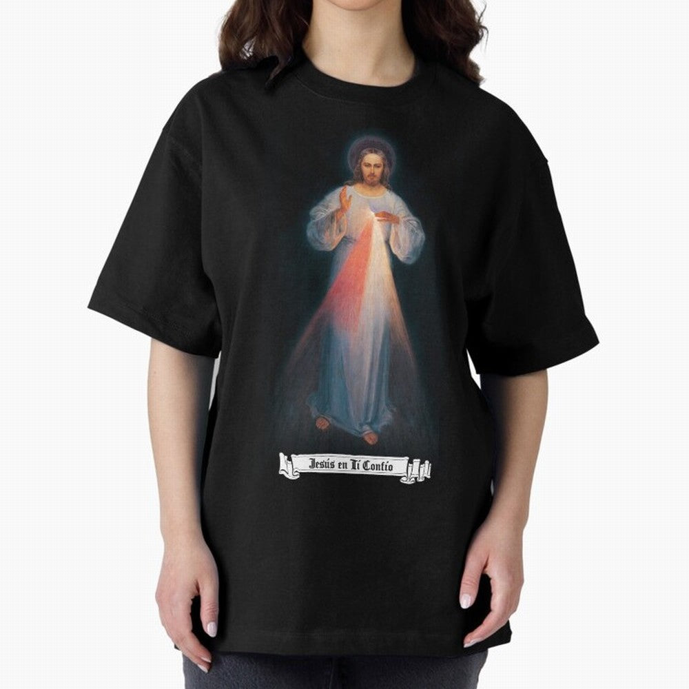 Imagen de la Divina Misericordia, JES¨²S EN T¨ª CONF¨ªO regalos cat¨®licos y cristianos, Oversized T-Shirt Show Up for the Glory of FIFA World Cup 2026 Group Stage for Fans of Mbappe and France, Bringing Champion Mindset, Group Stage Buzz, Knockout